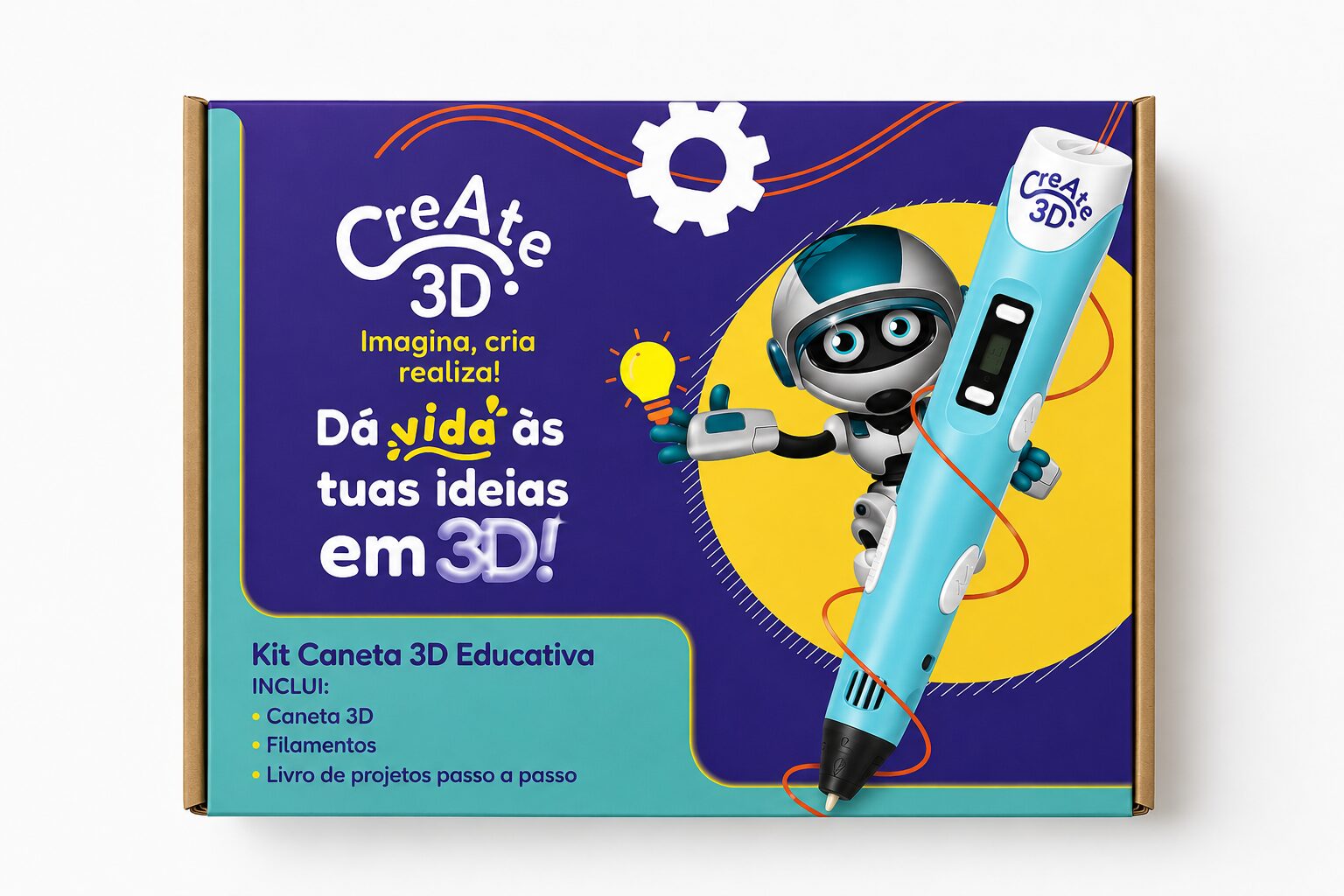 Caixa do kit educativo Create3D